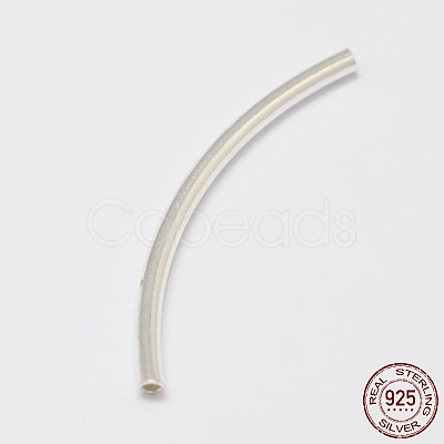 925 Sterling Silver Tube Beads X-STER-K021-02S-1