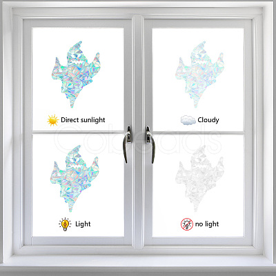 16 Sheets 4 Styles Waterproof PVC Colored Laser Stained Window Film Static Stickers DIY-WH0314-078-1