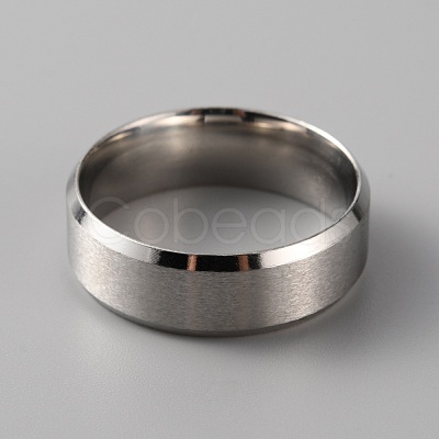 201 Stainless Steel Plain Band Ring for Men Women RJEW-WH0010-06H-MP-1