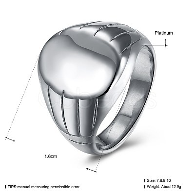 Men's Titanium Steel Signet Band Rings for Men RJEW-BB29415-B-7-1