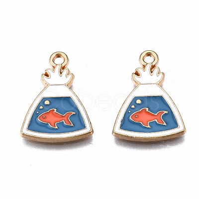 Eco-Friendly Alloy Enamel Pendants X-ENAM-T011-87-NR-1