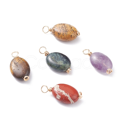 Natural Mixed Stone Pendants PALLOY-JF01116-1