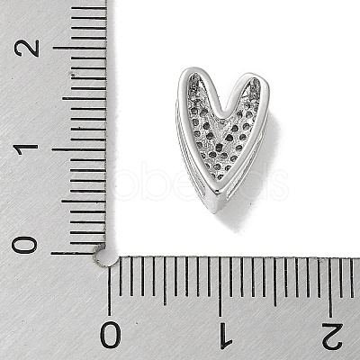 Rack Plating  Brass Micro Pave Clear Cubic Zirconia Slide Charms KK-R163-10P-1