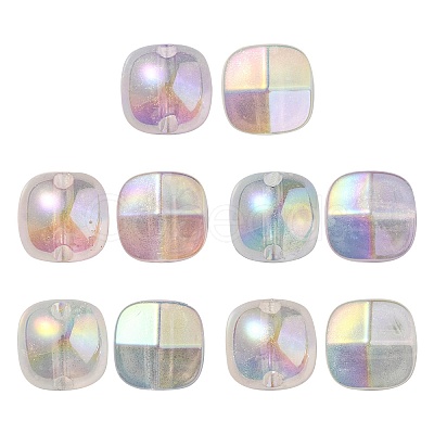 UV Plating Luminous Transparent Acrylic Beads OACR-P010-01-1