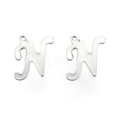 Non-Tarnish 304 Stainless Steel Letter Charms X-STAS-F039-01N-P-1