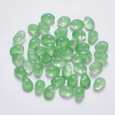 Spray Painted Imitation Jade Glass Charms GLAA-R211-05-J05-1