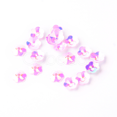 Ornament Accessories Disc Plastic Paillette Beads X-PVC-R013-10mm-M-1