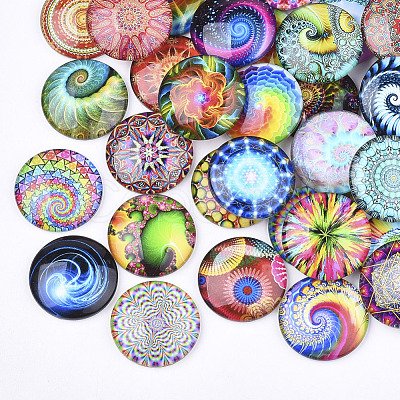 Flat Back Glass Cabochons GGLA-S047-04A-6mm-1