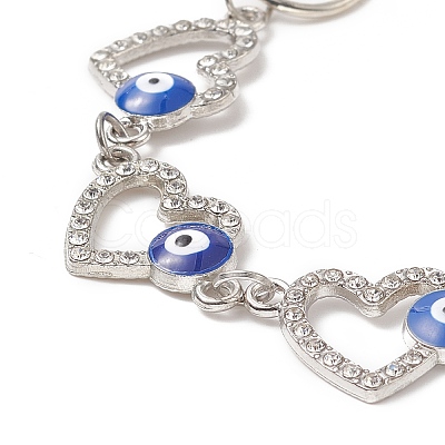 Alloy Enamel Heart with Evil Eye Link Chain Bag Extender Chains AJEW-BA00104-1