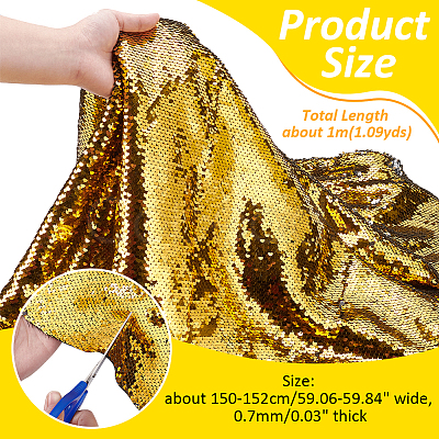 PVC Reversible Sequin Fabric DIY-WH0430-543A-1