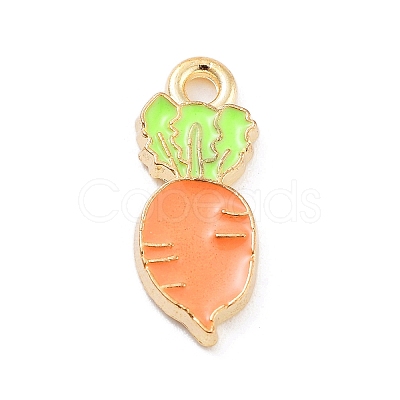 Light Gold Plated Alloy Enamel Pendants ENAM-M219-09KCG-02-1