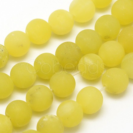 Natural Lemon Jade Round Beads Strands G-D677-8mm-1