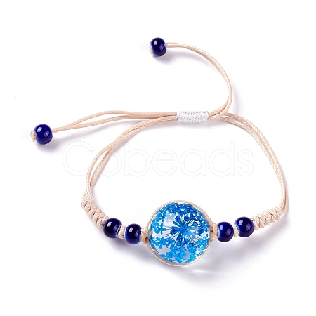 Handmade Dry Pressed Flower Link Bracelet for Girl Women BJEW-C004-01F-1