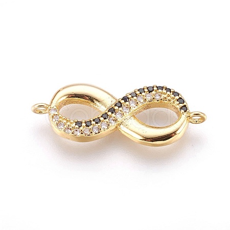 Brass Micro Pave Cubic Zirconia Links ZIRC-F088-008G-1