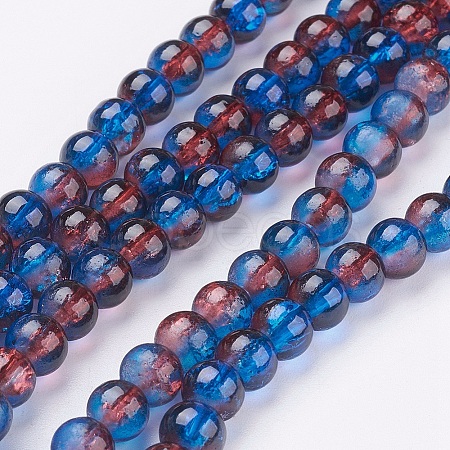 Crackle Glass Beads Strands X-CCG-Q002-6mm-12-1