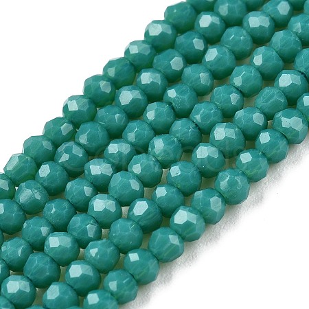 Opaque Solid Color Glass Beads Strands EGLA-T021-02C-1