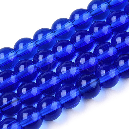 Transparent Glass Beads Strands GLAA-T032-T6mm-16-1