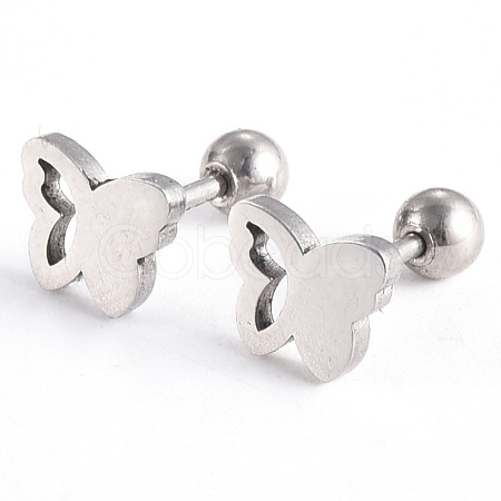 201 Stainless Steel Barbell Cartilage Earrings EJEW-R147-11-1