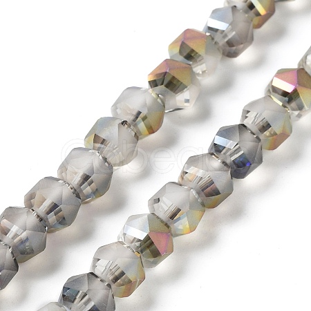 Electroplate Transparent Glass Beads Strands EGLA-I018-HP04-1