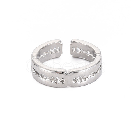 Alloy Open Cuff Ring RJEW-N029-104P-1