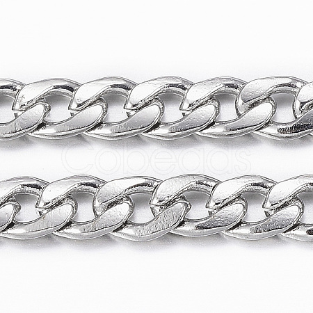 304 Stainless Steel Cuban Link Chains CHS-CJ0001-27P-1