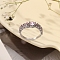 Alloy Rhinestone Plain Band Rings, Light Rose, US Size 9(18.9mm)