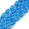 Transparent Glass Beads Strands, Faceted, Teardrop, Deep Sky Blue, 15x10mm, Hole: 1.6mm, about 46~48pcs/strand, 27.95 inch(71cm)