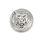 304 Stainless Steel Buttons, 1-Hole, Half Round, Stainless Steel Color, Tiger, 25x13mm, Hole: 3x2mm