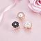 3Pcs 3 Style Natural Pearl Scarf Clip Buckles Rings, Enamel Camellia Clothing Wrap Clasp Holder, Alloy Cloth Accessories for Women, Mixed Color, 29.5mm, 24mm, 26mm, 1Pc/style