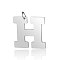 Tarnish Resistant 201 Stainless Steel Pendants, Letter, Stainless Steel Color, Letter.H, 30x31.5x1.5mm, Hole: 4.5mm