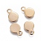 201 Stainless Steel Charms, Flat Round, Stamping Blank Tag, Golden, 10x7x0.6~0.7mm, Hole: 1.8~2mm