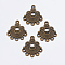 Alloy Rhinestone Connector Settings, Cadmium Free & Lead Free, Half Round, Antique Bronze, 21.5x18x2mm, Hole: 1mm