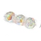 10Pcs Gradient Color & UV Plating Rainbow Iridescent Opaque Resin Beads, Faceted, Pentagon, Clear AB, 16mm, Hole: 2mm