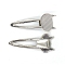 Iron Alligator Hair Clip Findings, for Enamel, Cat Shaped, Platinum, 75x30mm