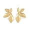 304 Stainless Steel Studs Earrings, Jewely for Women, Golden, Leaf, 22.5x36.5mm