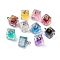 AB Color Resin Cube Pendants, Ball inner Charms with Platinum Plated Alloy Loops, Mixed Color, 18x12x12mm, Hole: 2mm