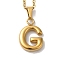 PVD Vacuum Plating 201 Stainless Steel Necklaces, Letter, Letter G, 17.80 inch(45.2cm), Pendant: 22.7x11.5x3mm