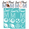 Mother's Day Self-Adhesive Silk Screen Printing Stencil, for Painting on Wood, DIY Decoration T-Shirt Fabric, Turquoise, Mixed Shapes, 280x220mm