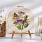 DIY Flower Pattern Embroidery Kits, Including Printed Cotton Fabric, Embroidery Thread & Needles, Embroidery Hoops, PapayaWhip, 200mm