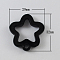 Acrylic Pendants, Flower, Black, 32x29x5mm, Hole: 3mm, about 340pcs/500g