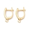 Brass Hoop Earring Findings with Latch Back Closure, with Horizontal Loops, Cadmium Free & Lead Free, Long-Lasting Plated, Real 18K Gold Plated, 20x13x3mm, Hole: 2mm, Pin: 1mm