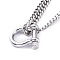 Non-Tarnish Stainless Steel Pendant Necklaces, with Curb Chains, Lobster Claw Clasps and Shackle Clasps, Stainless Steel Color, 18.39 inch(46.7cm)