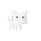 Cat Shape Enamel Pin, Alloy Brooch for Backpack Clothes, White, 28x27mm