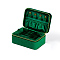 Velvet Jewelry Set Boxes, Gift Zipper Boxes for Rings Bracelets Necklaces, Rectangle, Green, 15x10.5x7cm