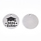 Non-Tarnish 201 Stainless Steel Pendants, Flat Round with Word 2024 Graduate, Stainless Steel Color, 30x1.5mm, Hole: 2mm