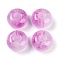 Resin European Beads with Glitter Powder, Large Hole Beads, Rondelle, Magenta, 13.5x7.5mm, Hole: 5mm