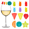 Nbeads 2 Sets 2 Style Silicone Wine Glass Charms, Goblet Marker, Fruit, Mixed Color, 26~47x14~48x5~16mm, 1 set/style