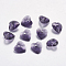 Faceted Glass Rhinestone Charms, Imitation Austrian Crystal, Heart, Amethyst, 8x8x4mm, Hole: 0.8mm