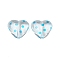 Transparent Printed Acrylic Beads, Heart, Deep Sky Blue, 16.5x18x7mm, Hole: 1.5mm