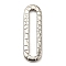 Non-Tarnish 304 Stainless Steel Linking Rings, Textured, Oval, Stainless Steel Color, 25x7.5x2mm, Inner Diameter: 21x3mm